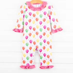 Party Time Ruffle Romper, Pink