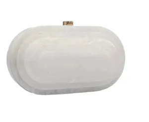 Pearlescent Oval Acrylic Clutch