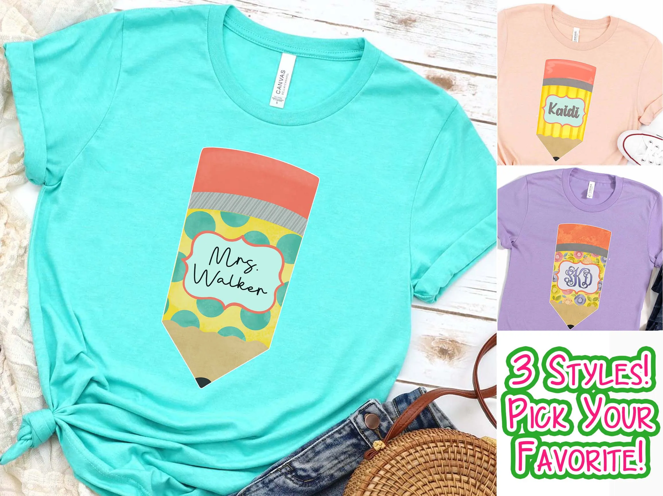 Personalized Pencil Back to School Tee