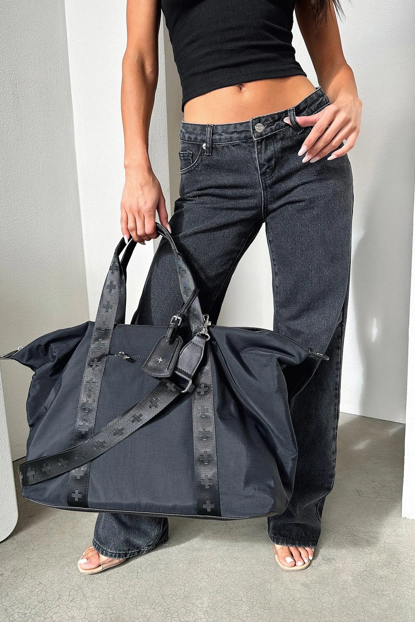Peta   Jain Stayover Weekender Bag - Black/Silver