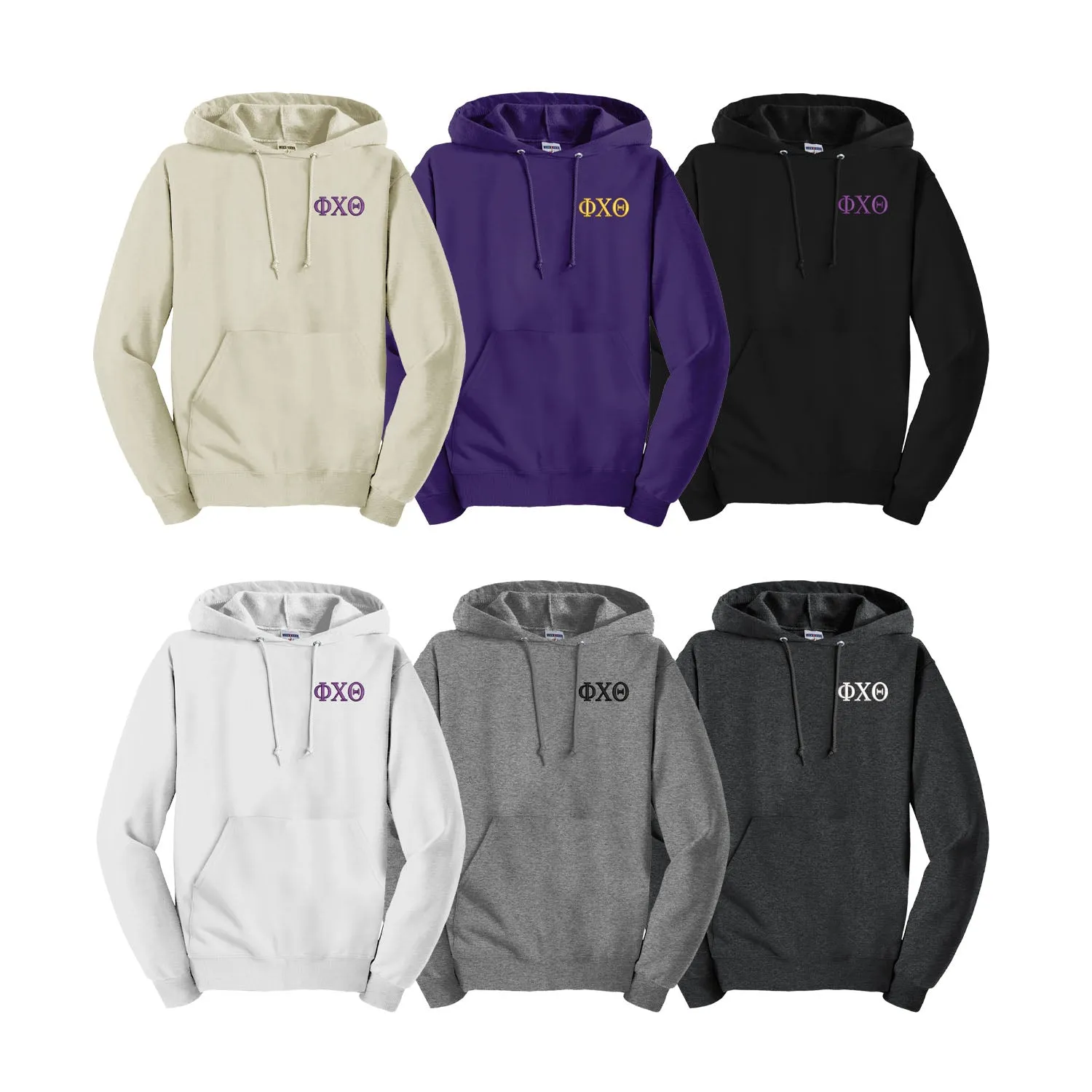 Phi Chi Theta Embroidered Hooded Pullover