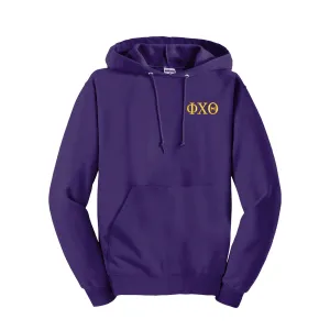 Phi Chi Theta Embroidered Hooded Pullover