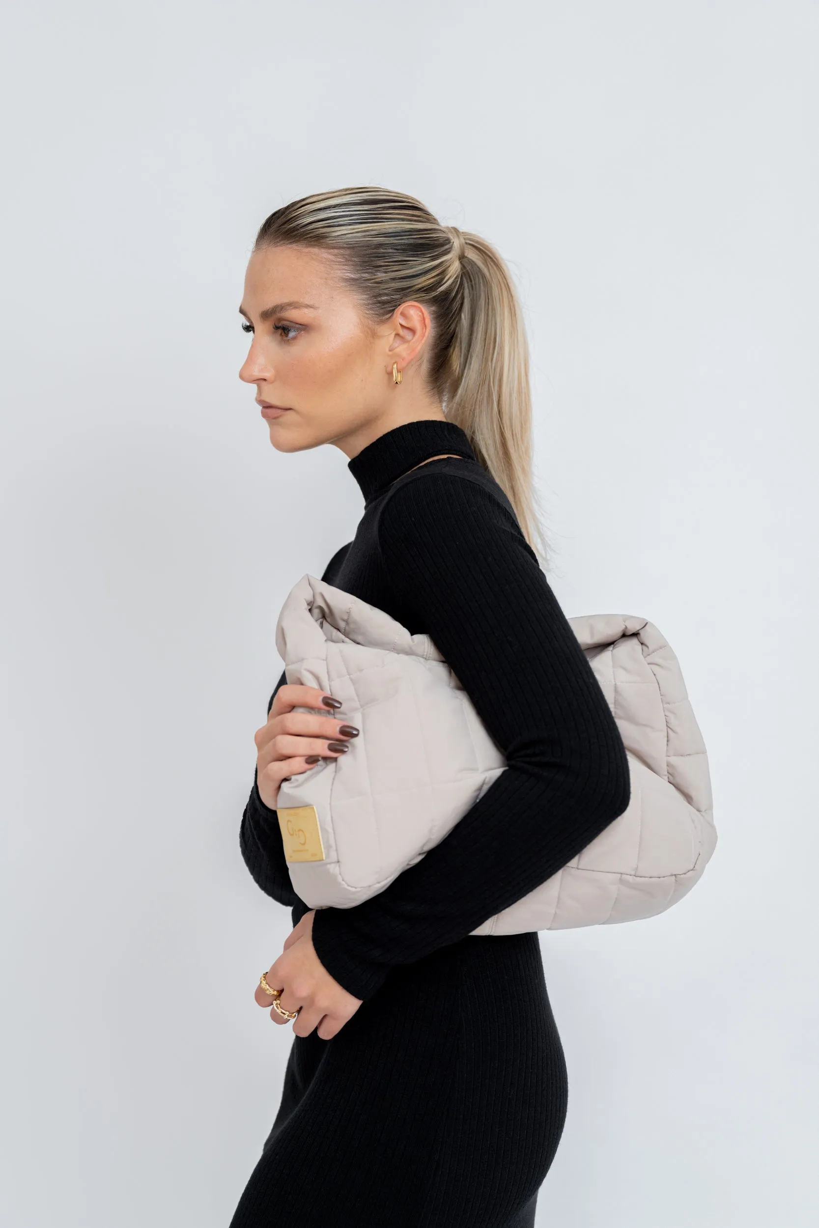 Pillow Upcycled Shoulder Bag Ashy Beige