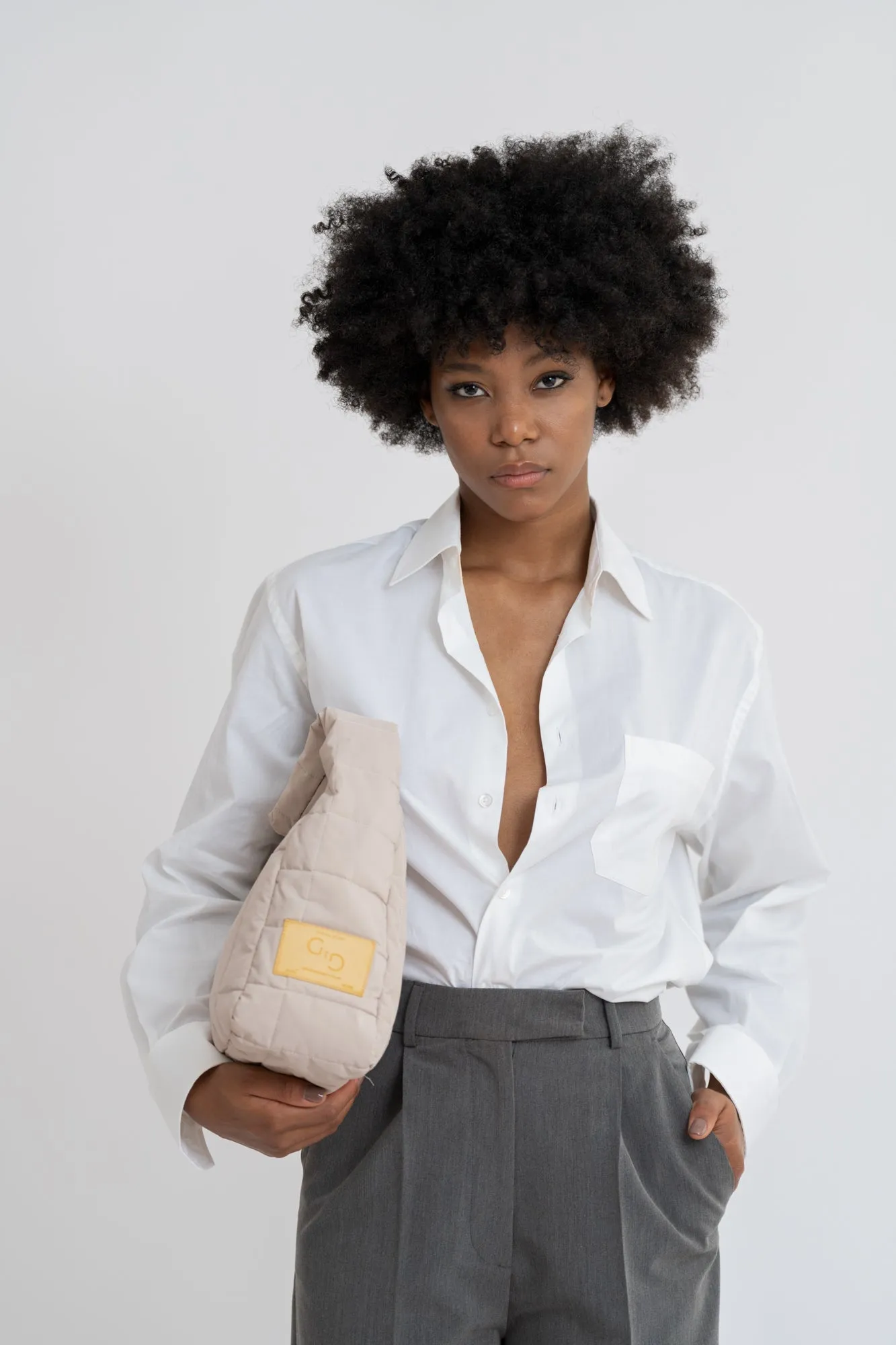 Pillow Upcycled Shoulder Bag Ashy Beige