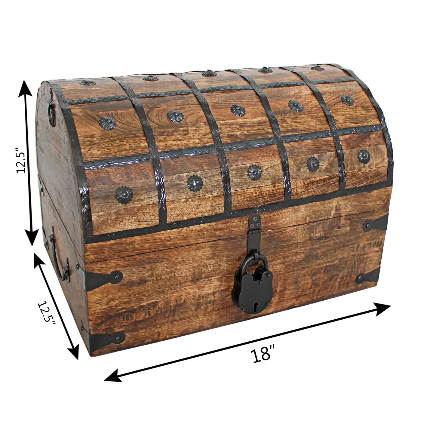 Pirate Treasure Chest with Lock and Skeleton Key - XX-Large