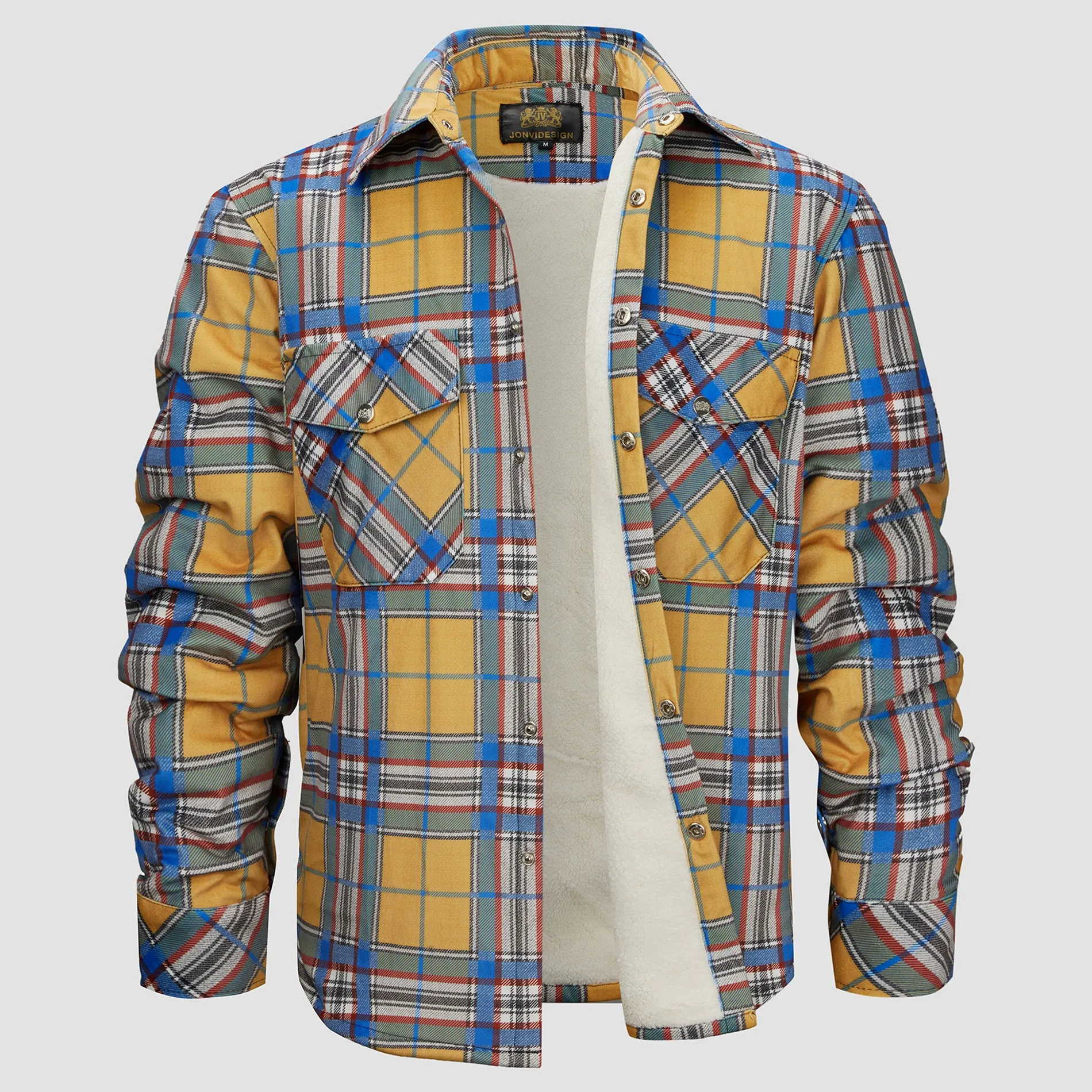 Plaid Button Down Flannel Shirt Jacket