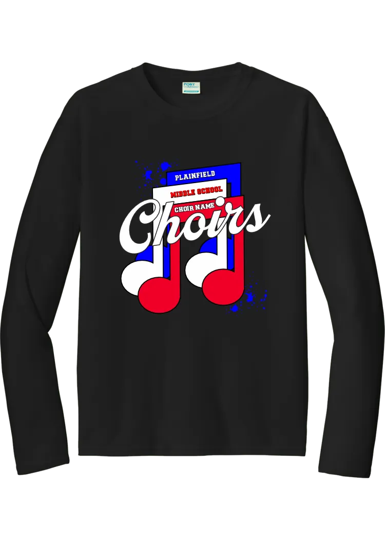 Plainfield Middle School Choirs Notes Drifit Longlseeve Tee