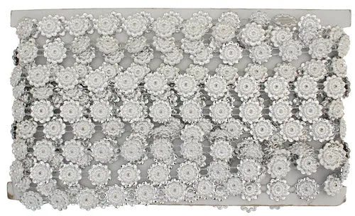 Plastic Trim Silver Diamond Cut 15mm Daisy