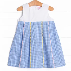 Pleated Party Dress, Blue