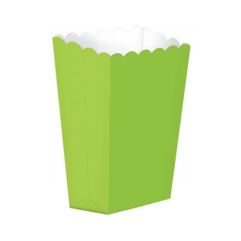 Popcorn Box Plain Green 5pcs (13 x 9.5 cm)