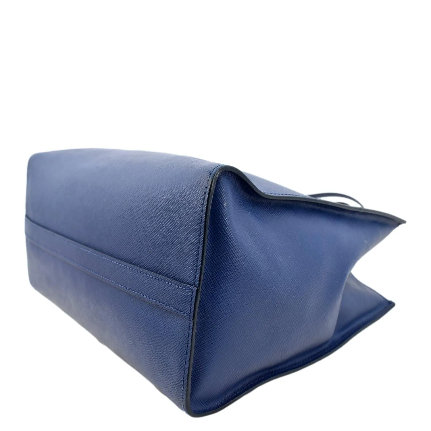 PRADA Saffiano Leather Tote Shoulder Bag Blue
