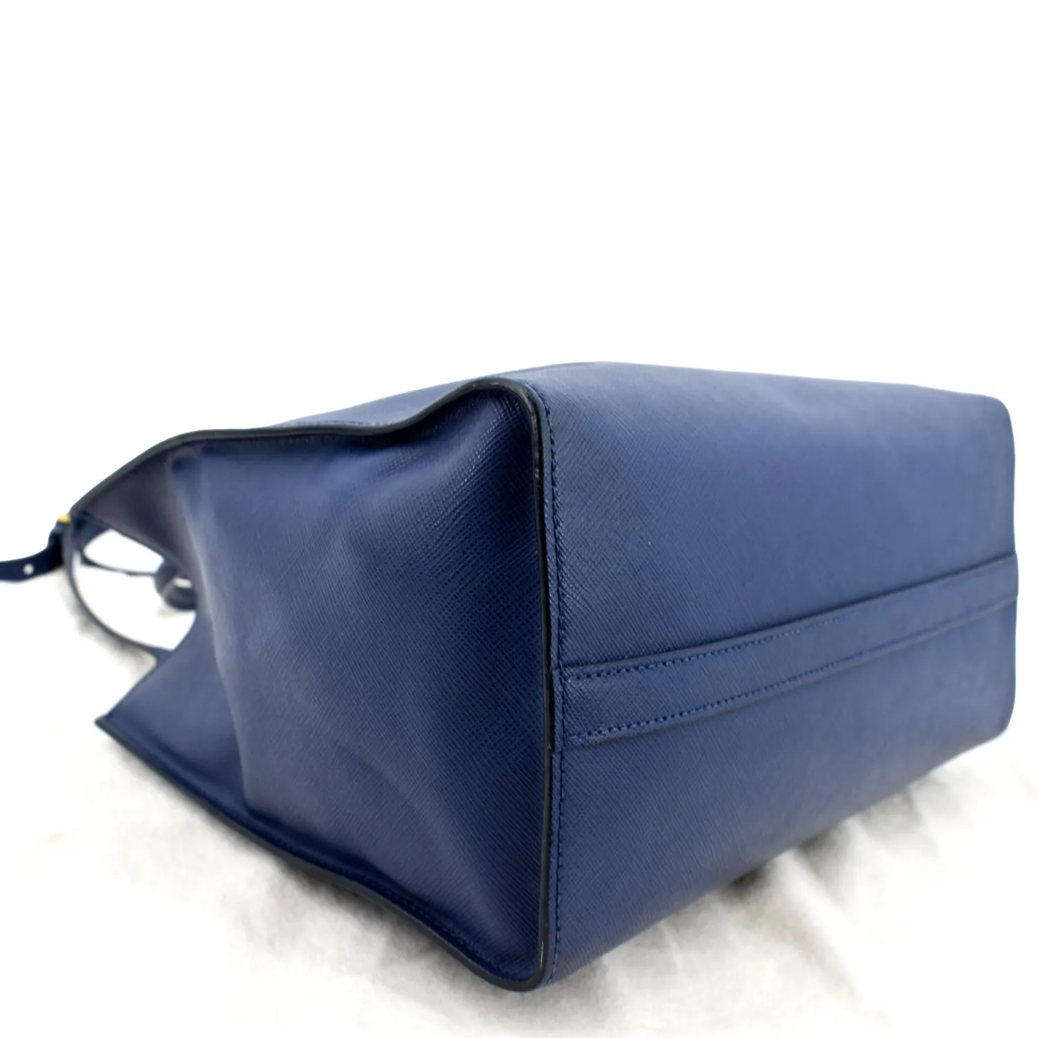 PRADA Saffiano Leather Tote Shoulder Bag Blue