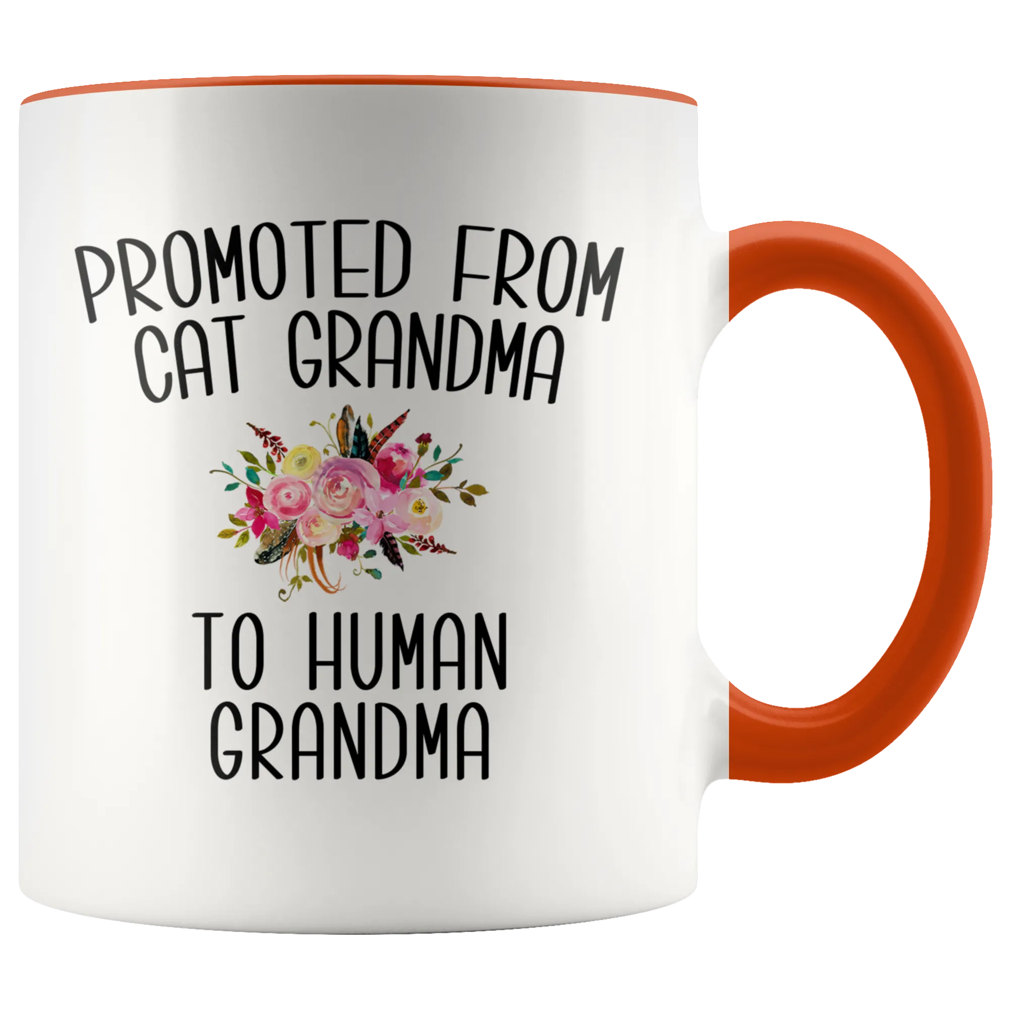 Promoted From Cat Grandma To Human Grandma Mug Grandma Pregnancy Announcement Mother in Law Reveal Gift for Her