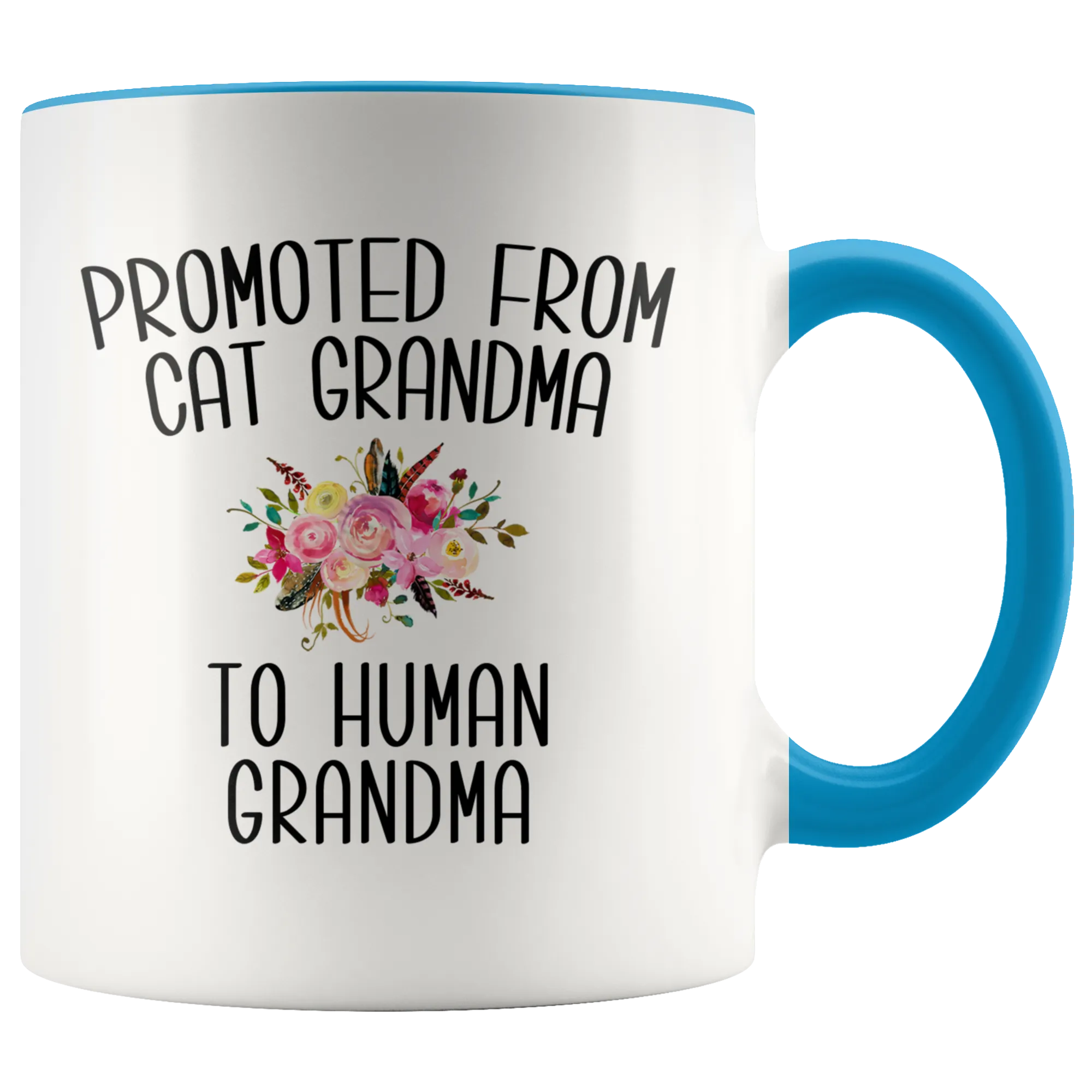 Promoted From Cat Grandma To Human Grandma Mug Grandma Pregnancy Announcement Mother in Law Reveal Gift for Her