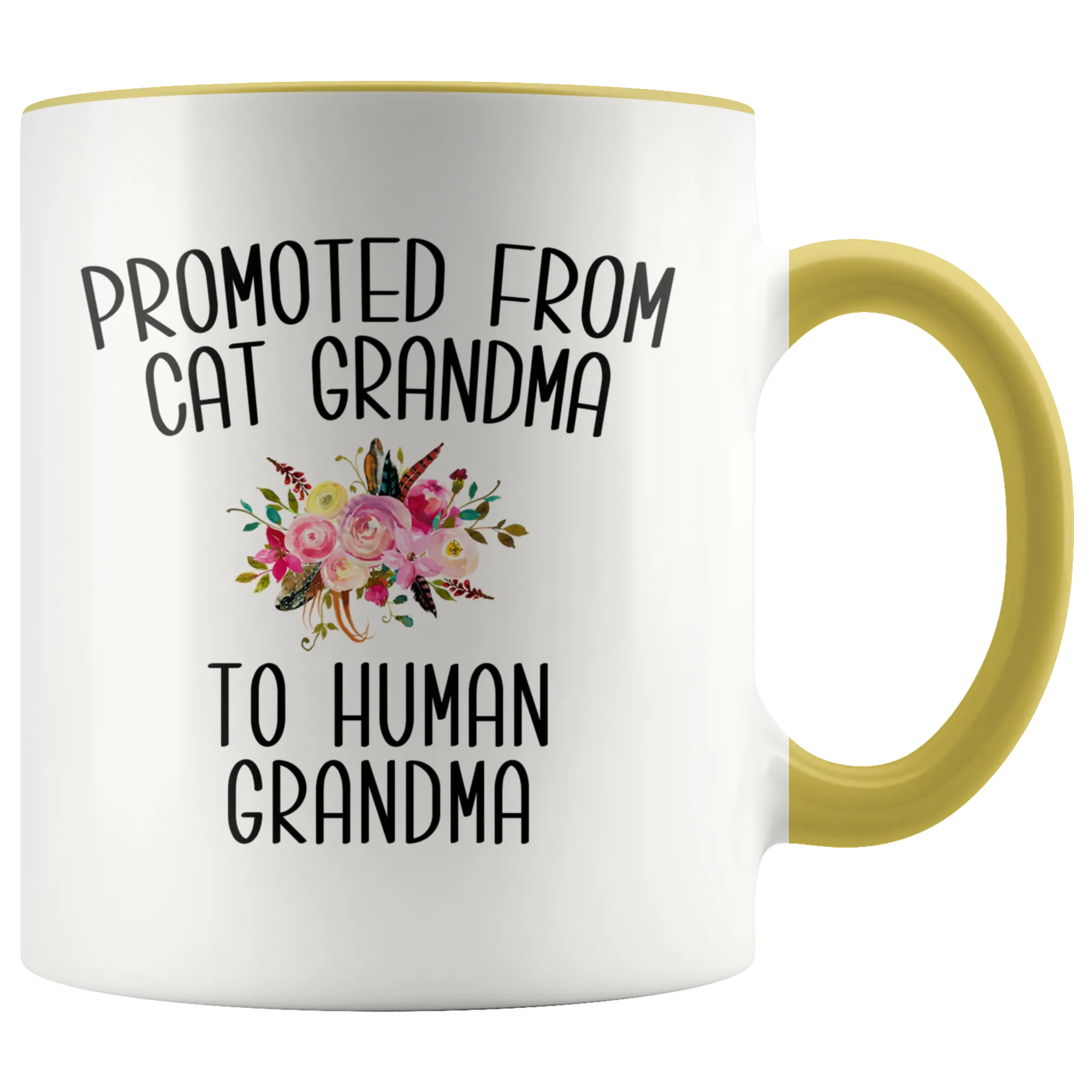Promoted From Cat Grandma To Human Grandma Mug Grandma Pregnancy Announcement Mother in Law Reveal Gift for Her