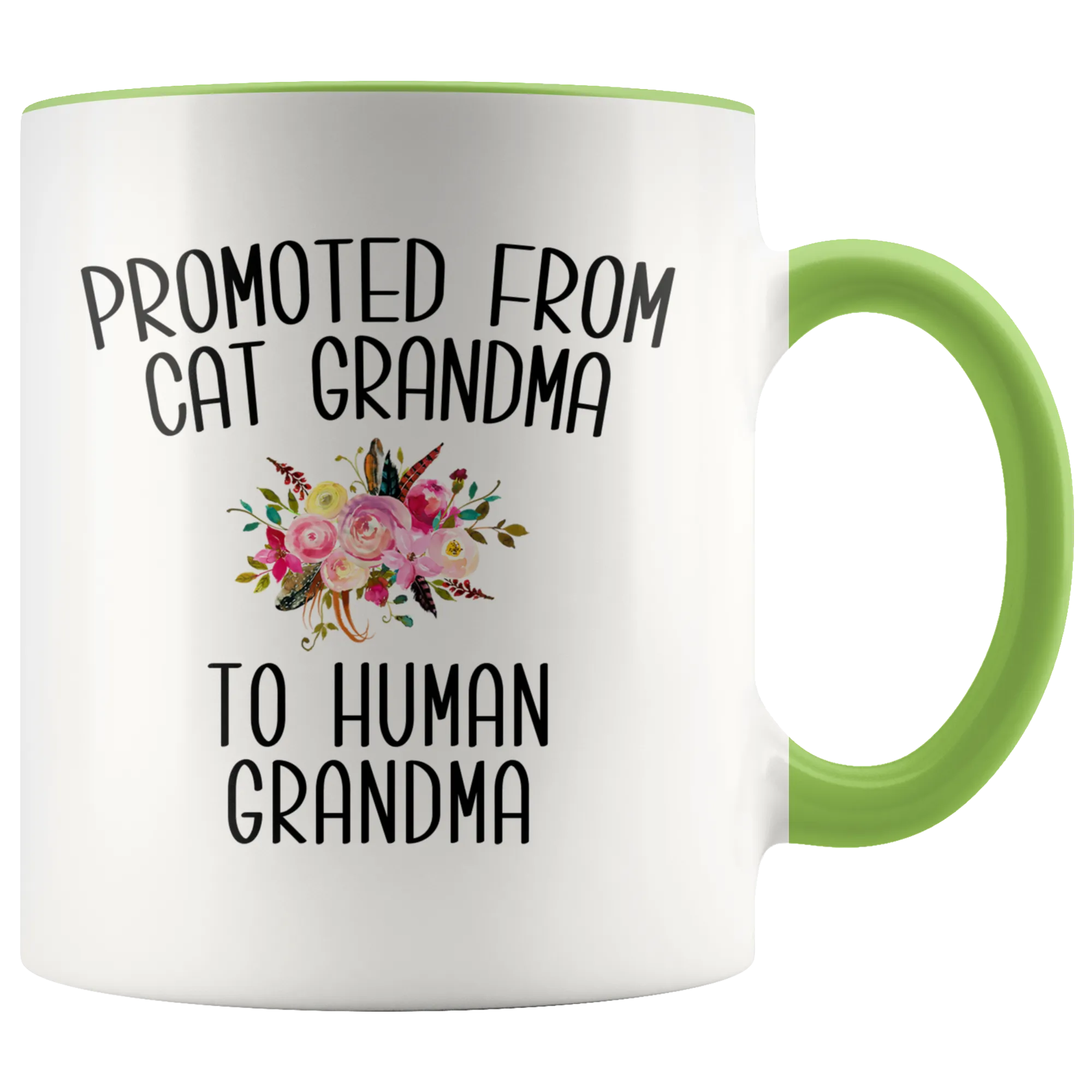 Promoted From Cat Grandma To Human Grandma Mug Grandma Pregnancy Announcement Mother in Law Reveal Gift for Her