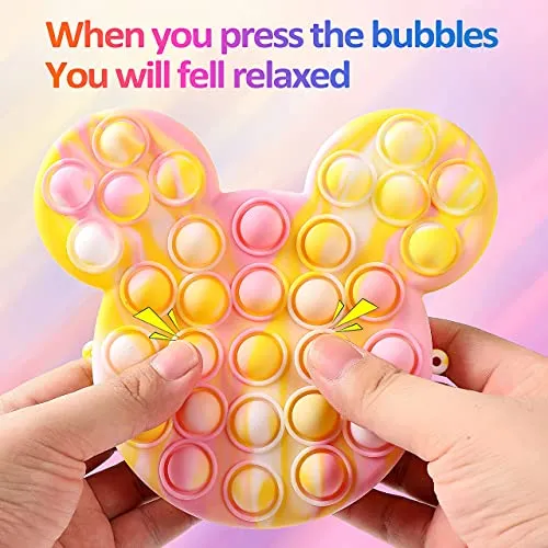 Push Pop Bubble Handbag for Girls and Women - Stress Relief Silicone Tote Bag