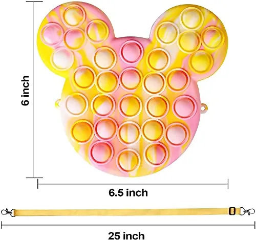 Push Pop Bubble Handbag for Girls and Women - Stress Relief Silicone Tote Bag