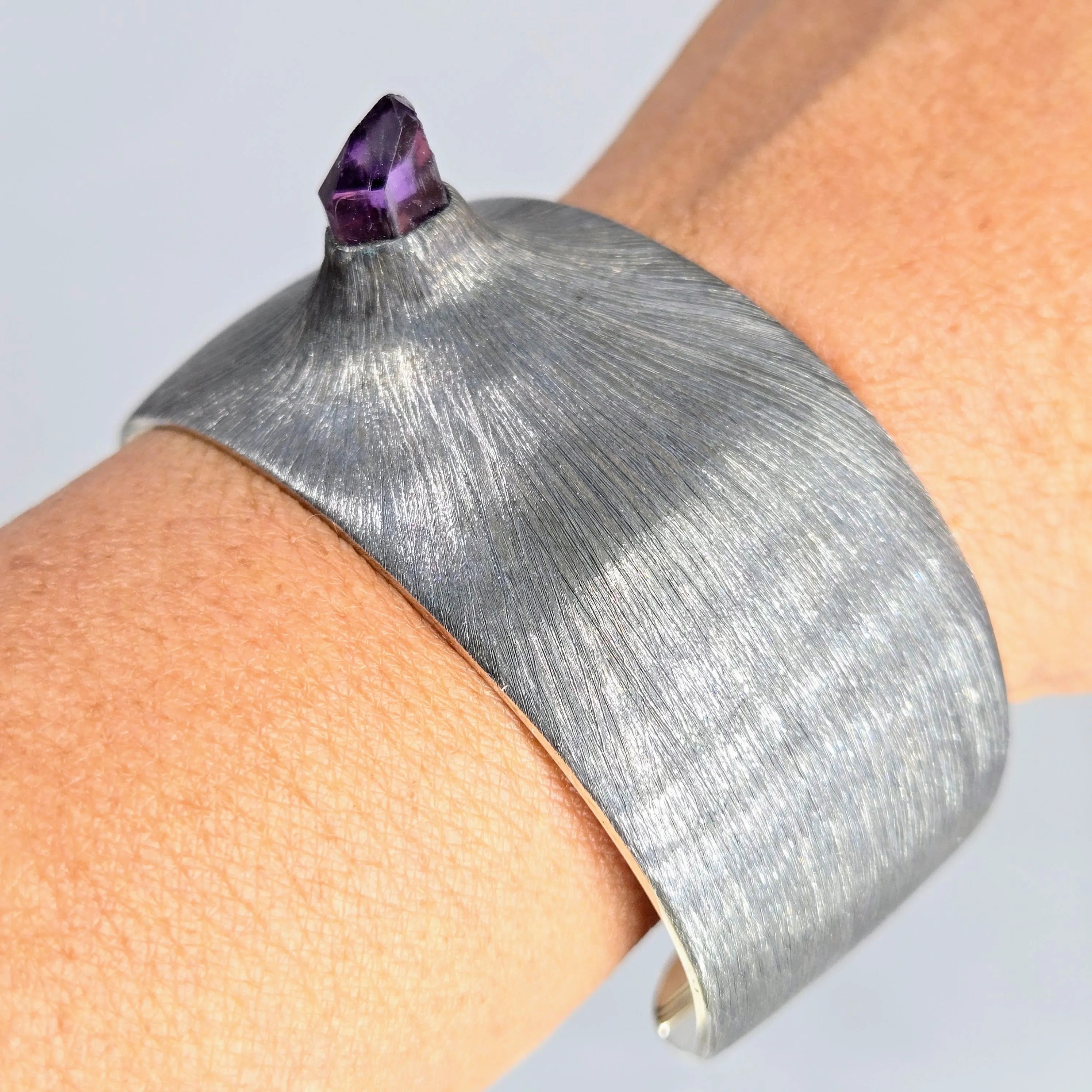 "The Point" Cuff Bracelet - Amethyst, Sterling