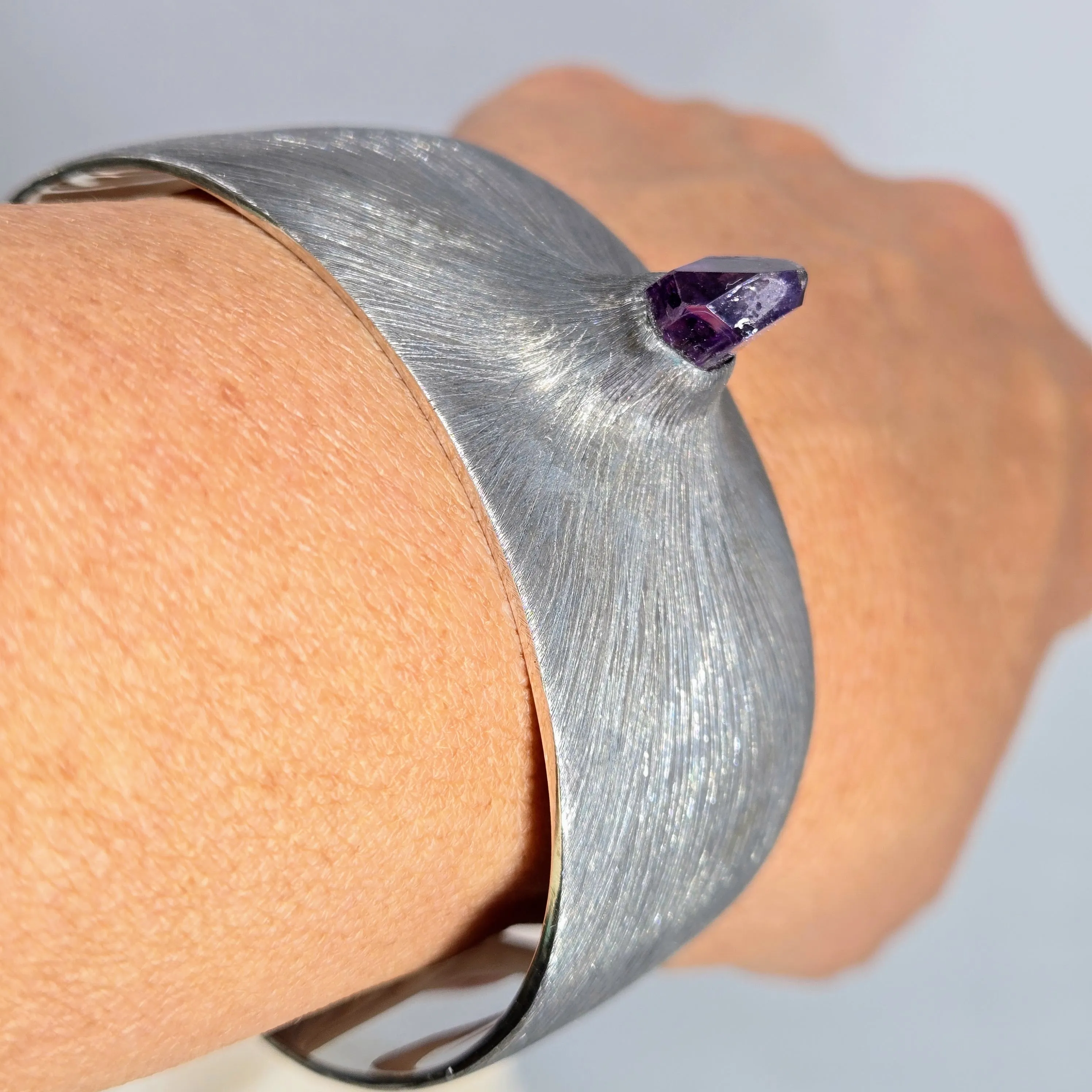 "The Point" Cuff Bracelet - Amethyst, Sterling