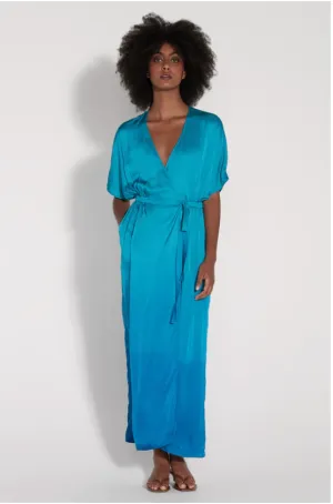Raquel Allegra Aqua Dip Dye Diane Dress