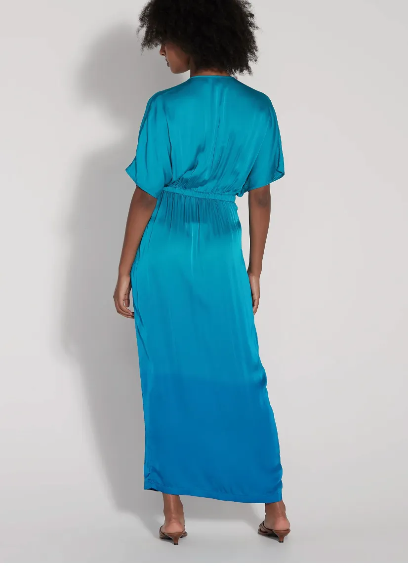 Raquel Allegra Aqua Dip Dye Diane Dress