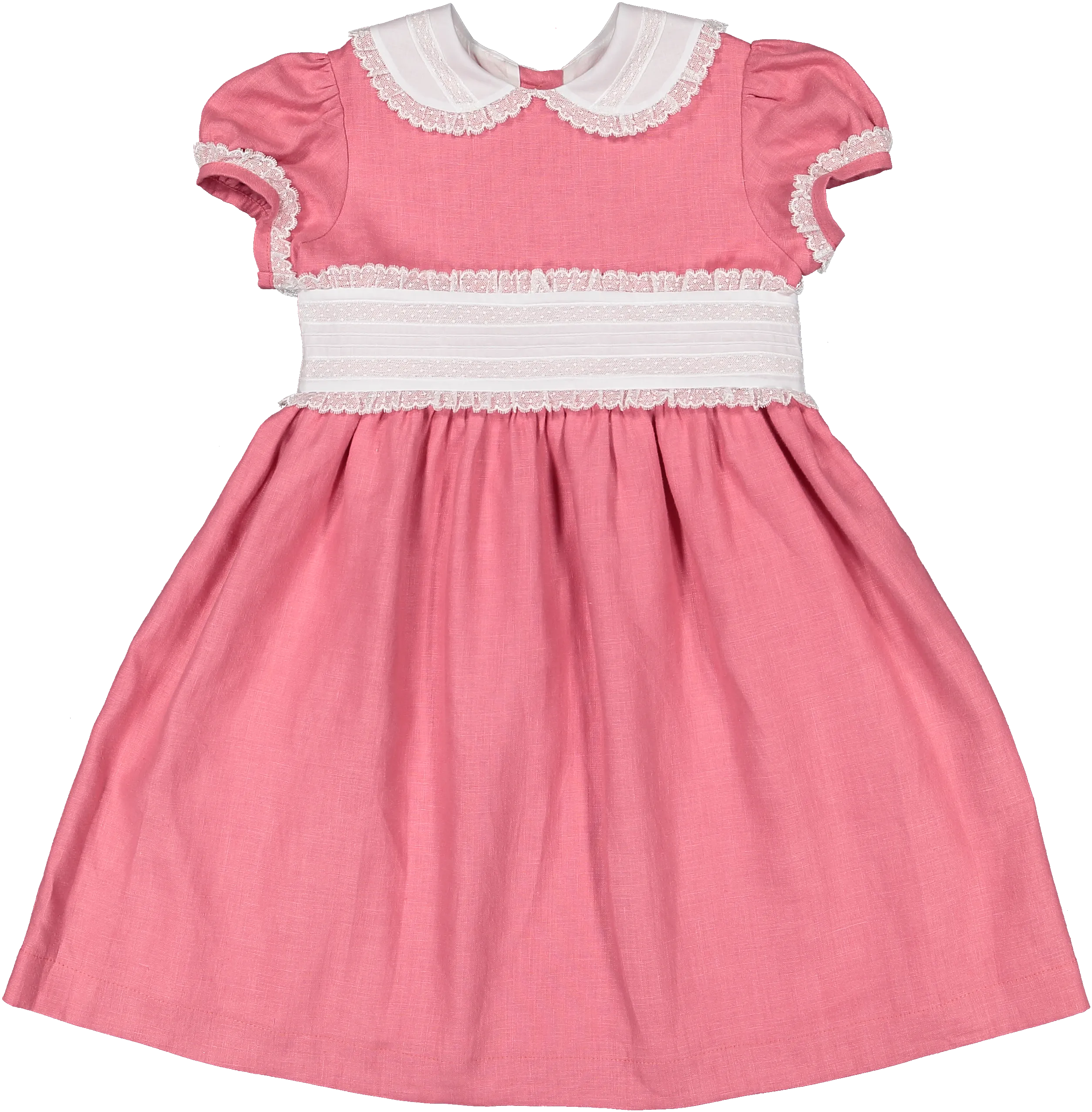 Raspberry linen classic dress