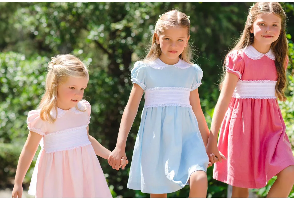 Raspberry linen classic dress
