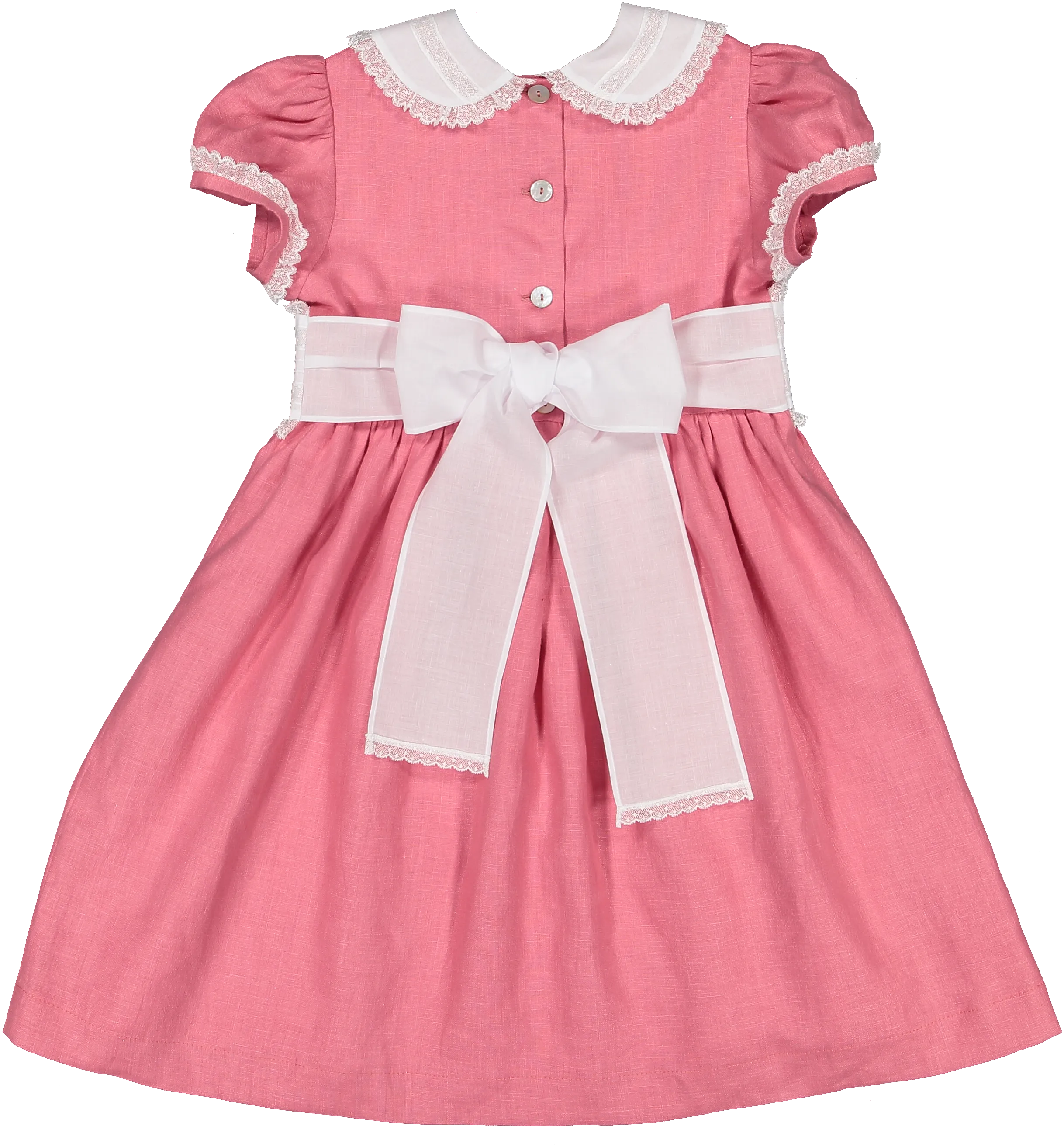 Raspberry linen classic dress