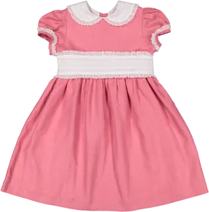 Raspberry linen classic dress