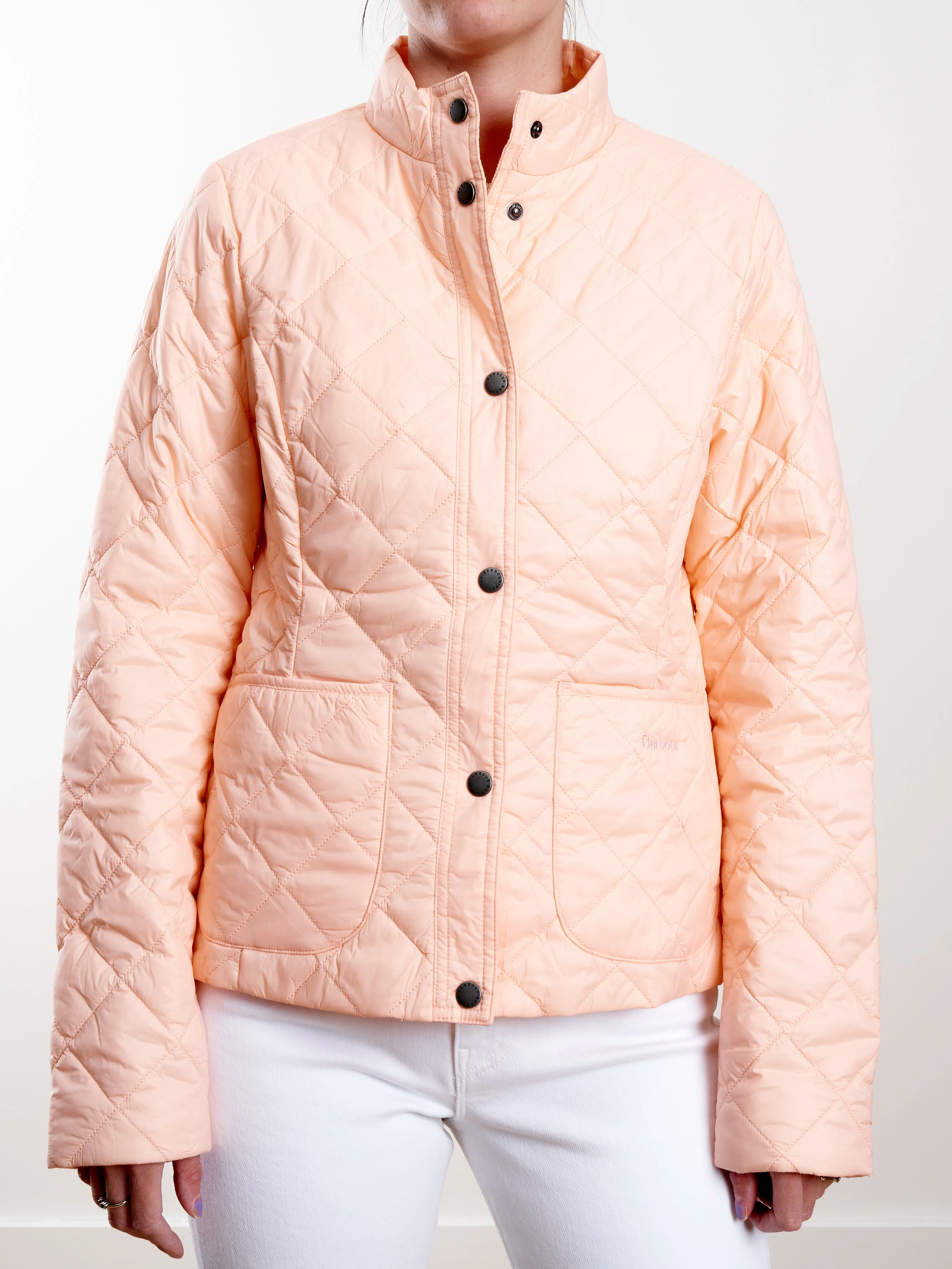 rebecca quilted jacket - pale coral