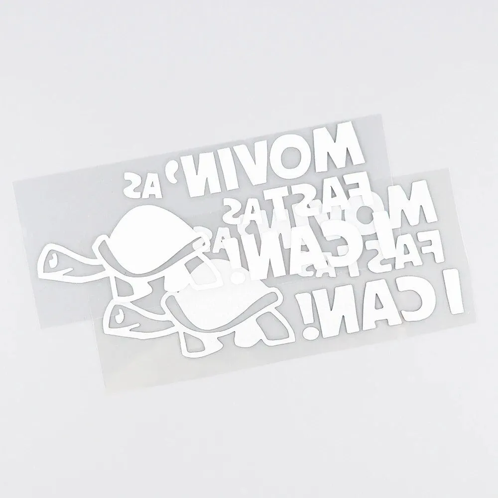 Reflective "Moving As Fast As I Can" Animal Car Decal