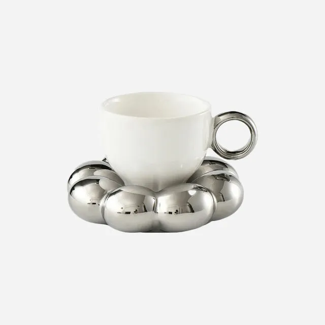 Ring Handle Mug with Saucer