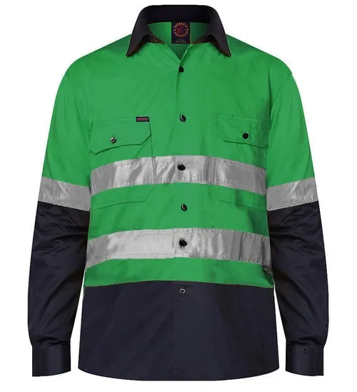 Ritemate 2 Tone Open Front Long Sleeve 3M Tape Shirt - 3 Colours