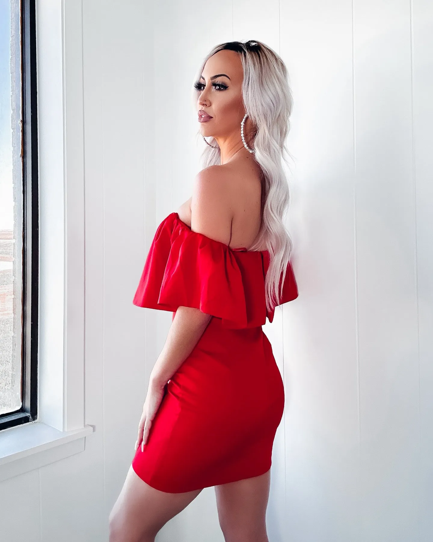 Romantic Night Ruffle Mini Dress - Red