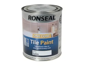 Ronseal One Coat Tile Paint White Satin 750Ml