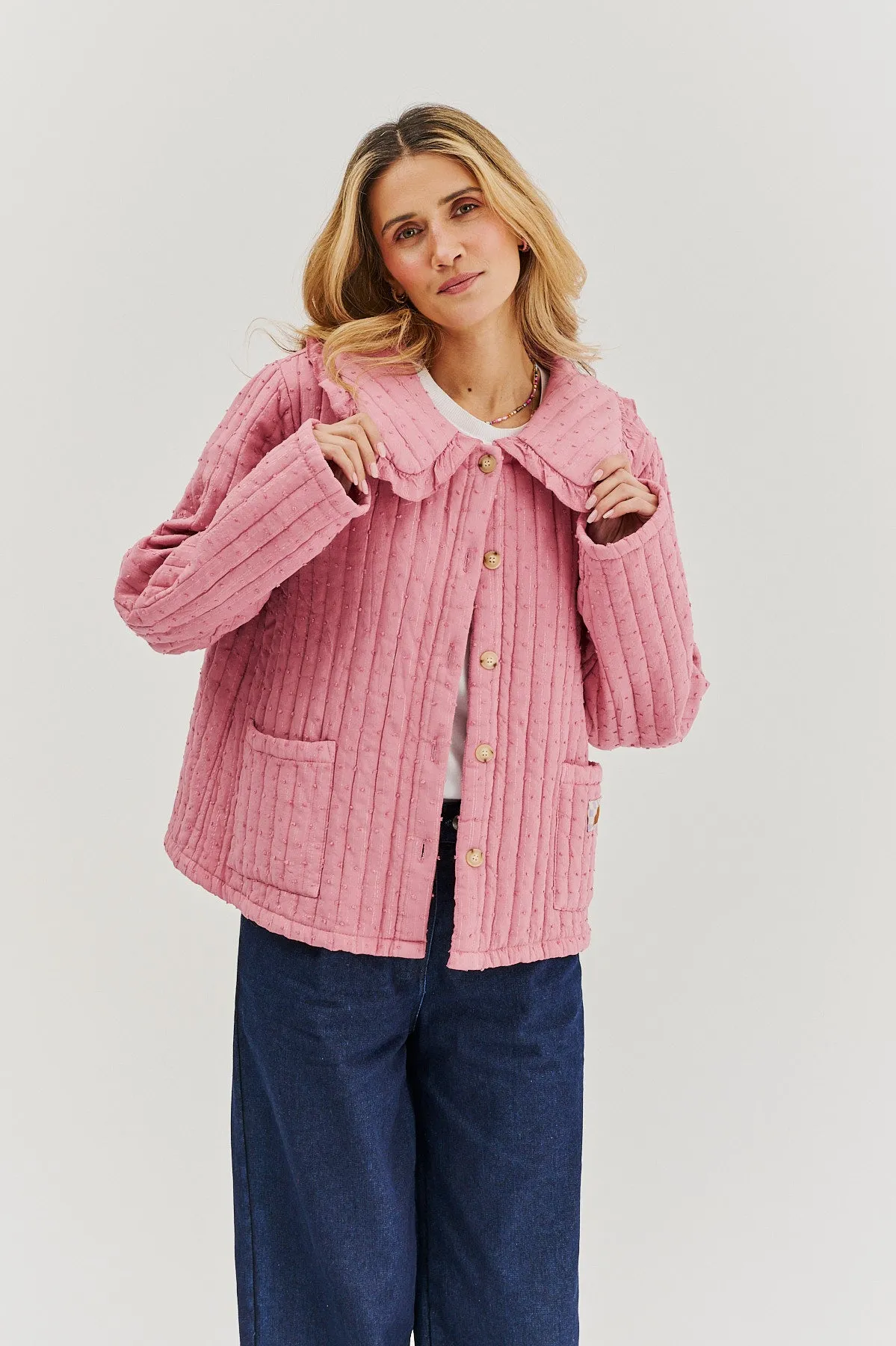 Rosy Blush lightweight quilted jacket