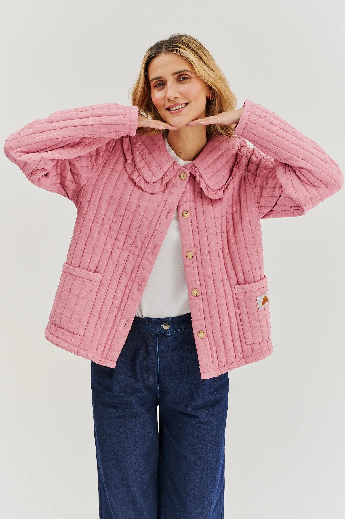 Rosy Blush lightweight quilted jacket