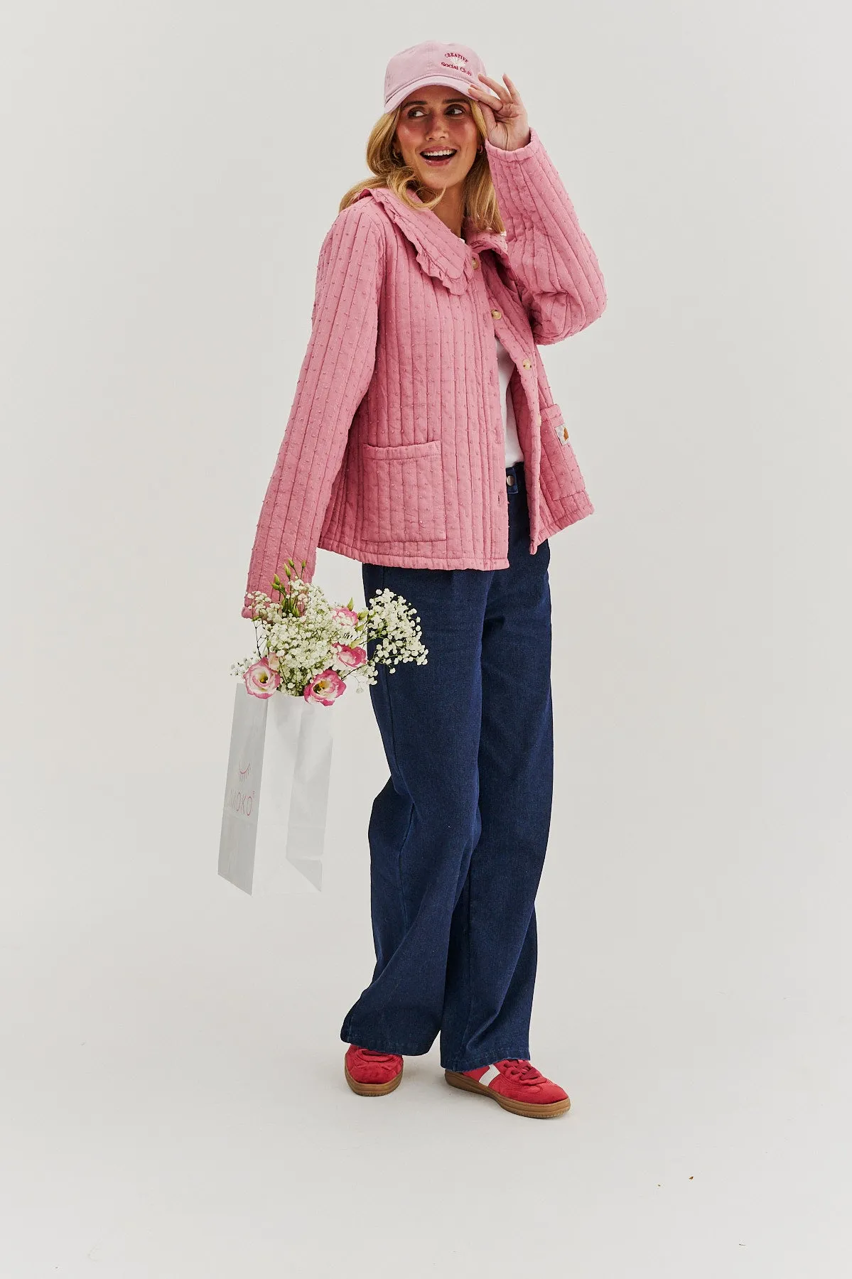 Rosy Blush lightweight quilted jacket