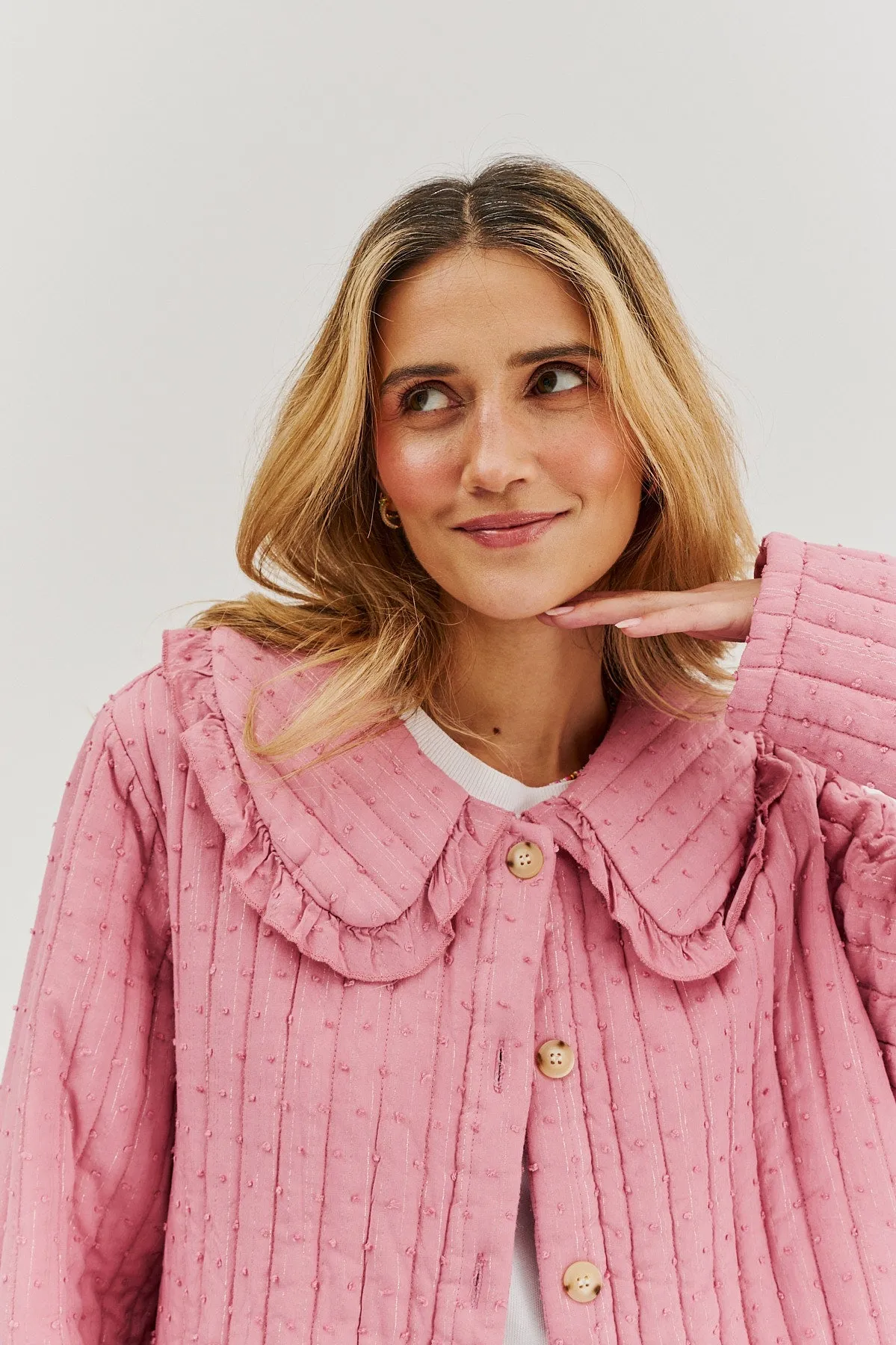 Rosy Blush lightweight quilted jacket