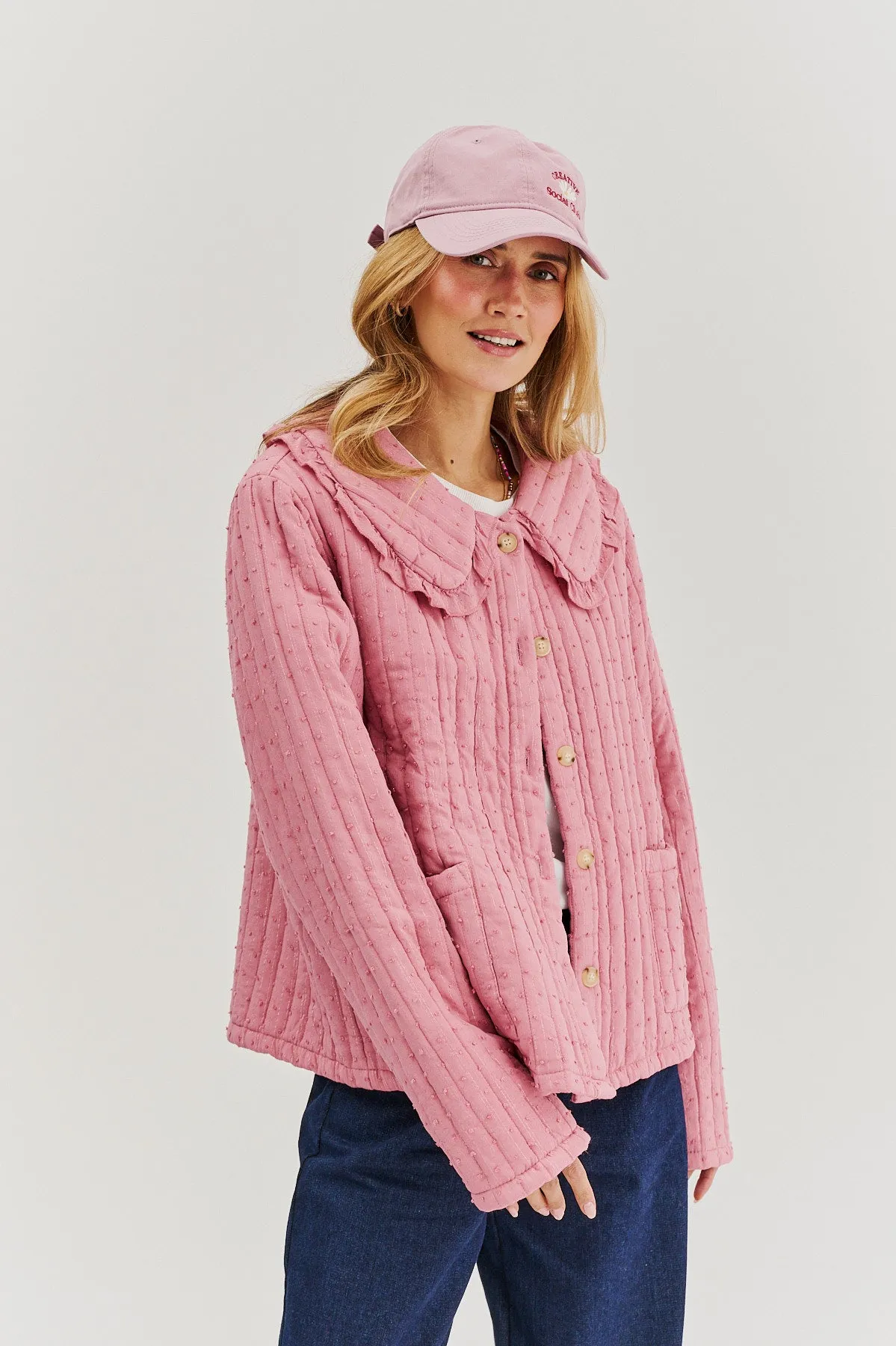 Rosy Blush lightweight quilted jacket