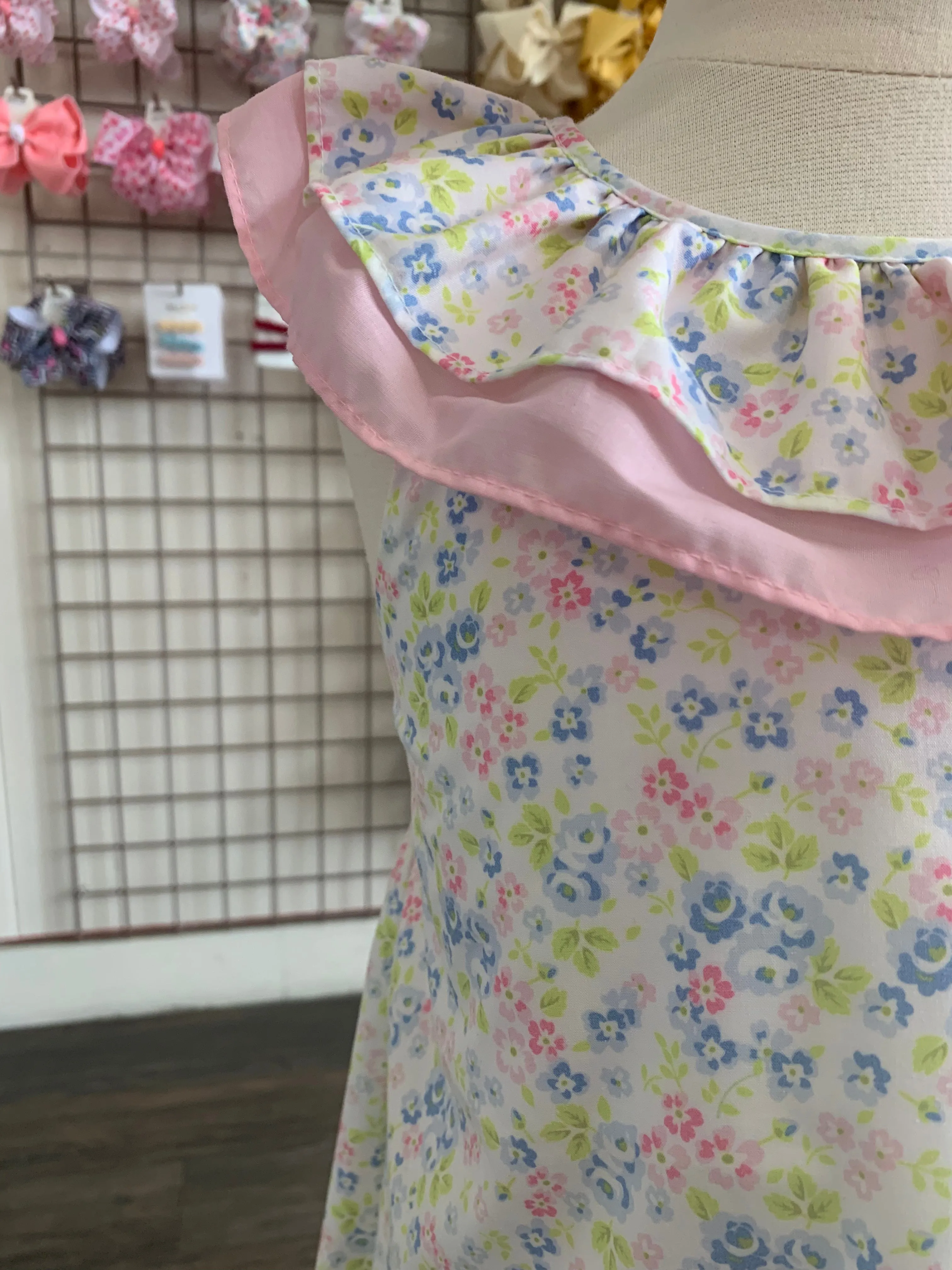 Ruffle Strap Dress - Spring Floral