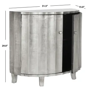 Rutherford Demilune Cabinet / Silver
