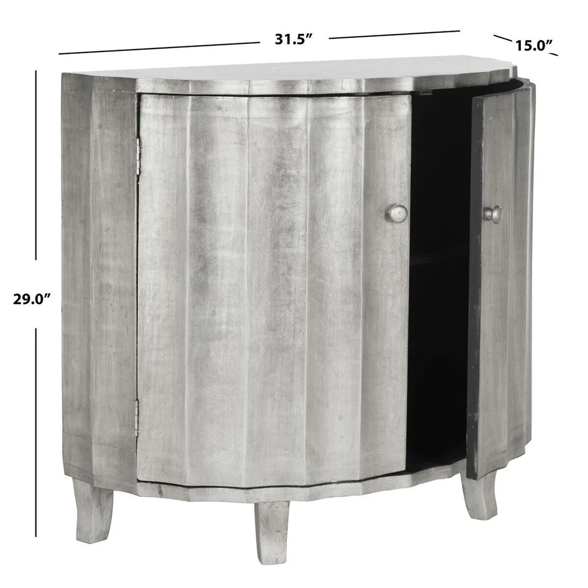 Rutherford Demilune Cabinet / Silver
