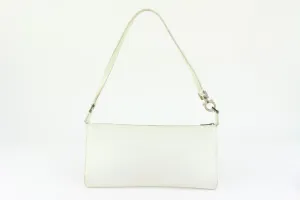 Salvatore Ferragamo White Leather Gancini Logo Pochette Wristlet 1216sf32