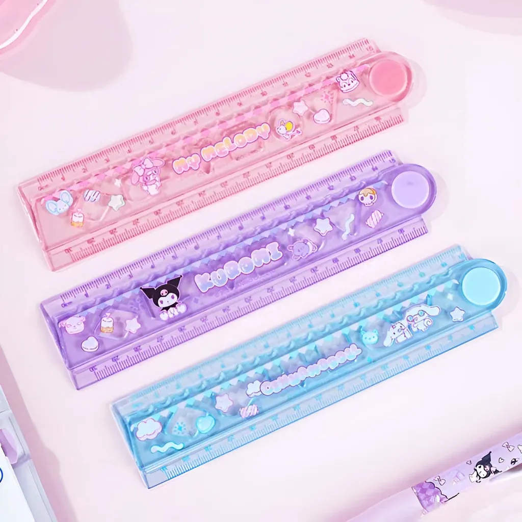 Sanrio Characters Foldable Stencil & Ruler Duo