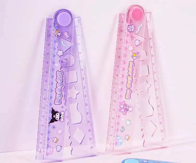 Sanrio Characters Foldable Stencil & Ruler Duo