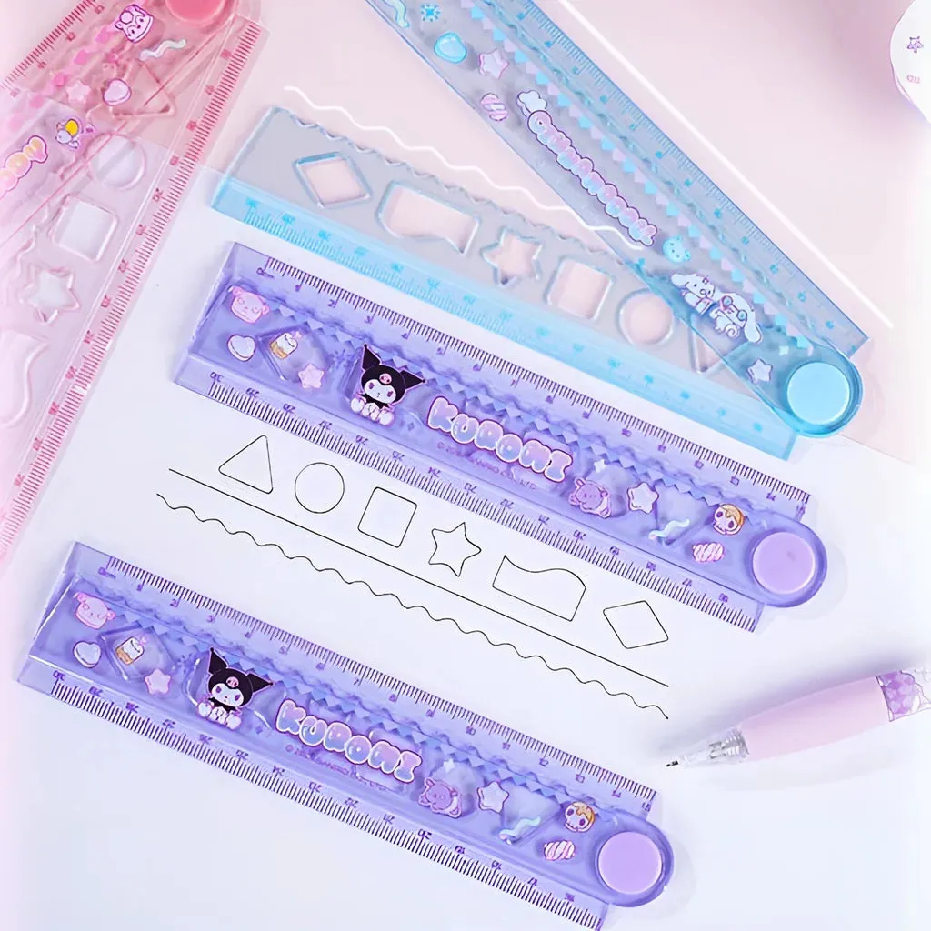 Sanrio Characters Foldable Stencil & Ruler Duo