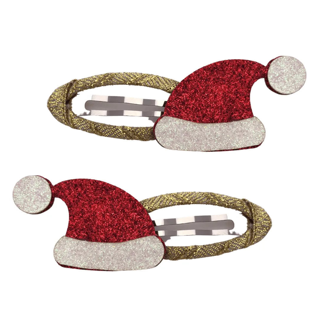 Santa Hat Christmas Snap Clips