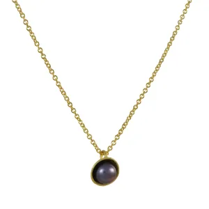 Sarah Richardson - Small Dishy Pod with Peacock Pearl Necklace
